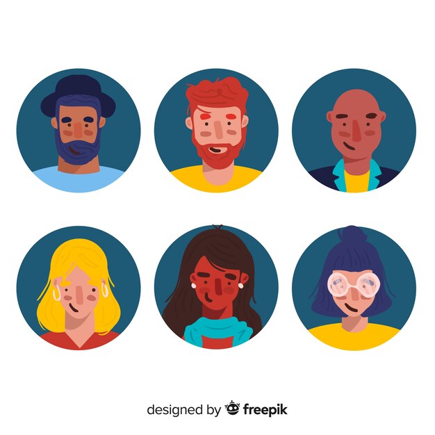 Colección avatar gente dibujada a mano