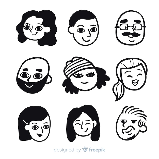 Colección avatar gente dibujada a mano