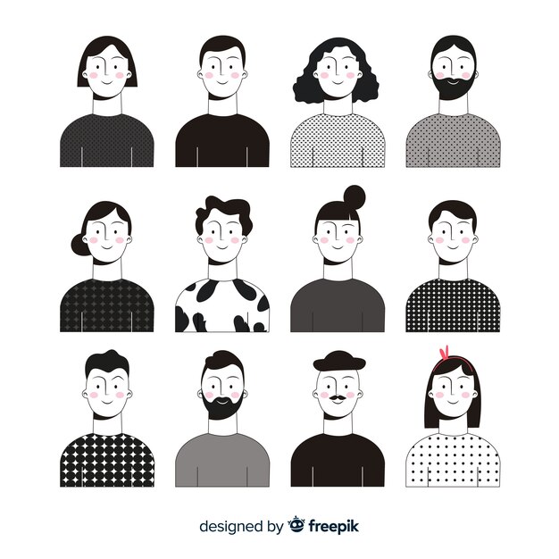 Colección avatar gente dibujada a mano