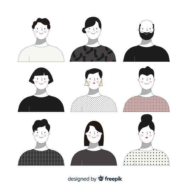 Colección avatar gente dibujada a mano