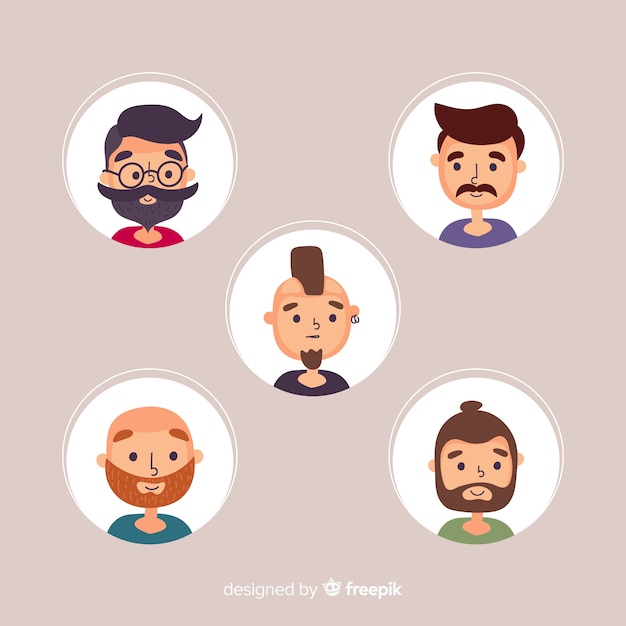 Colección de avatar de personas dibujadas a mano