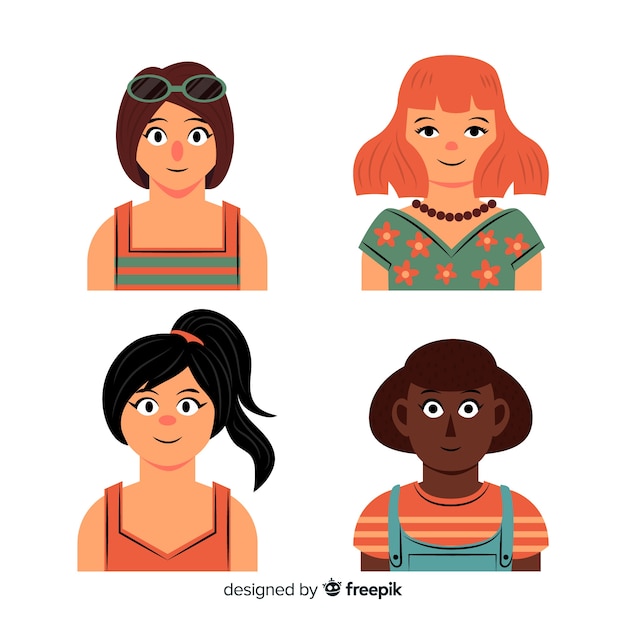 Vector gratuito colección de avatar de personas dibujadas a mano