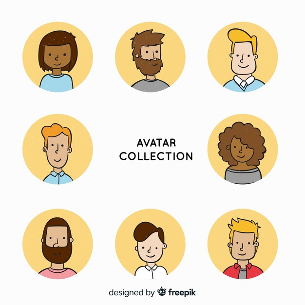 Colección avatares dibujados animados