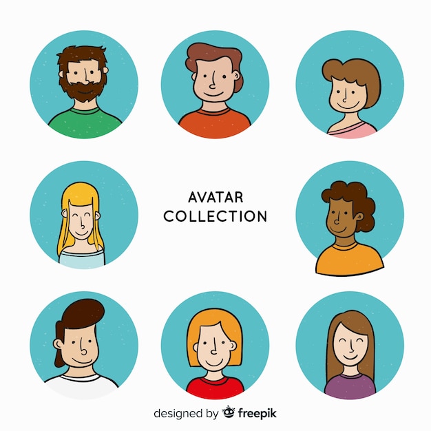 Colección avatares dibujados a mano