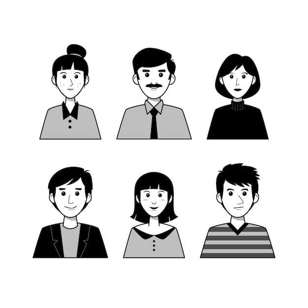 Colección de avatares de diferentes personas
