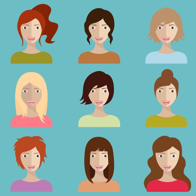 Colección de avatares de mujeres