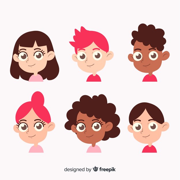 Colección de avatares de personas dibujadas a mano