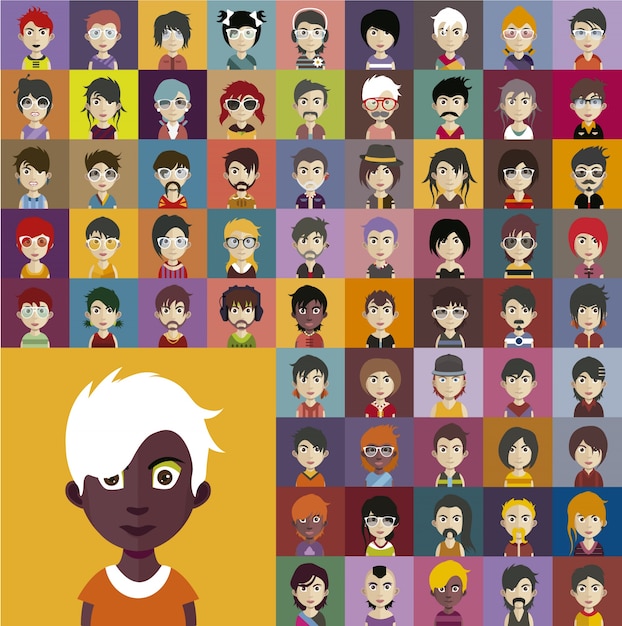 Vector gratuito colección de avatares de personas