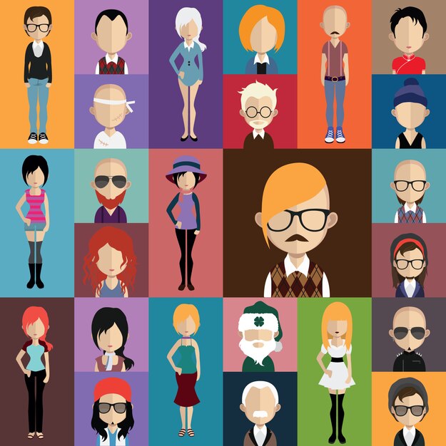 Colección de avatares de personas