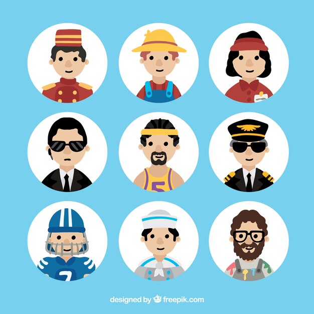 Colección de avatares de trabajadores profesionales
