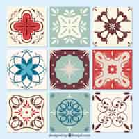 Vector gratuito colección de azulejos ornamentales