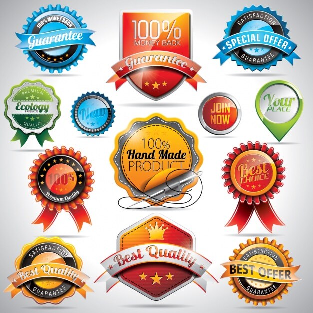 Colección de badges de color