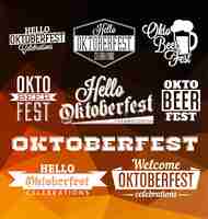 Vector gratuito colección de badges de oktoberfest