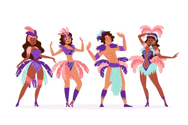 Colección de bailarinas brasileñas de carnaval