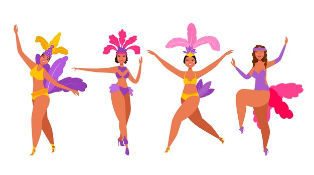 Colección de bailarinas de carnaval brasileñas