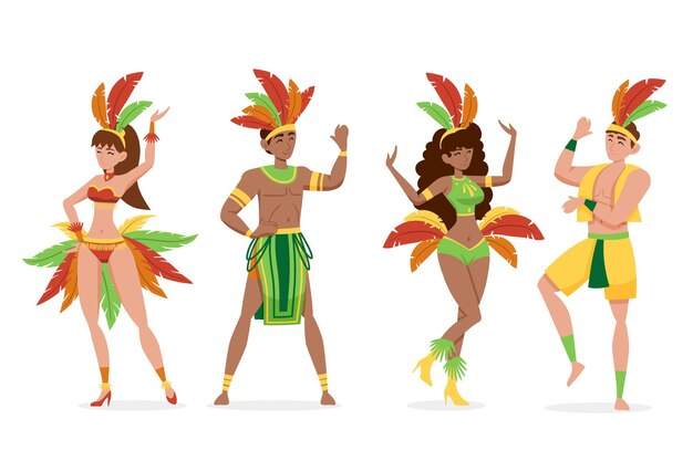 Colección de bailarinas de carnaval brasileñas