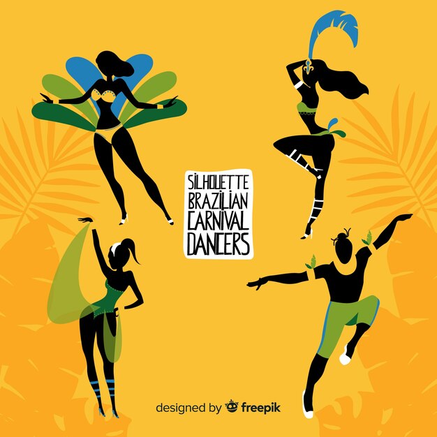 Colección bailarinas carnaval brasileño dibujadas a mano
