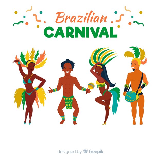 Colección bailarines carnaval brasileño