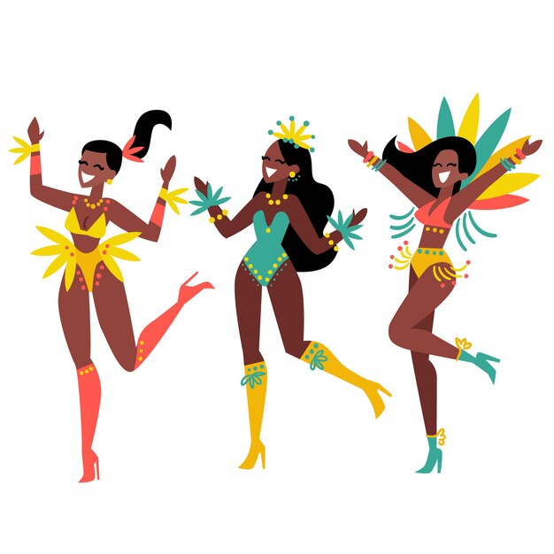 Colección de bailarines de carnaval brasileños