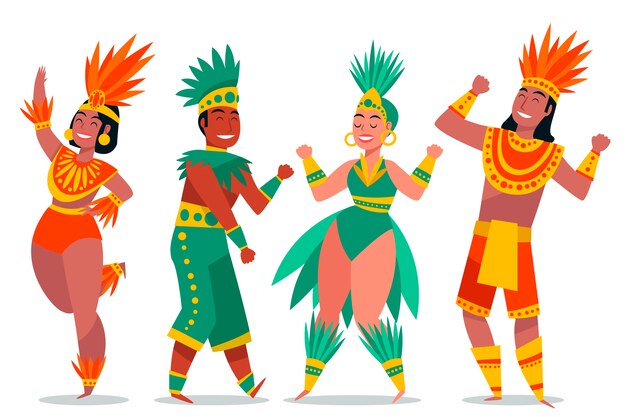 Colección de bailarines de carnaval brasileños