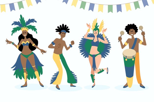Colección de bailarines de carnaval brasileños