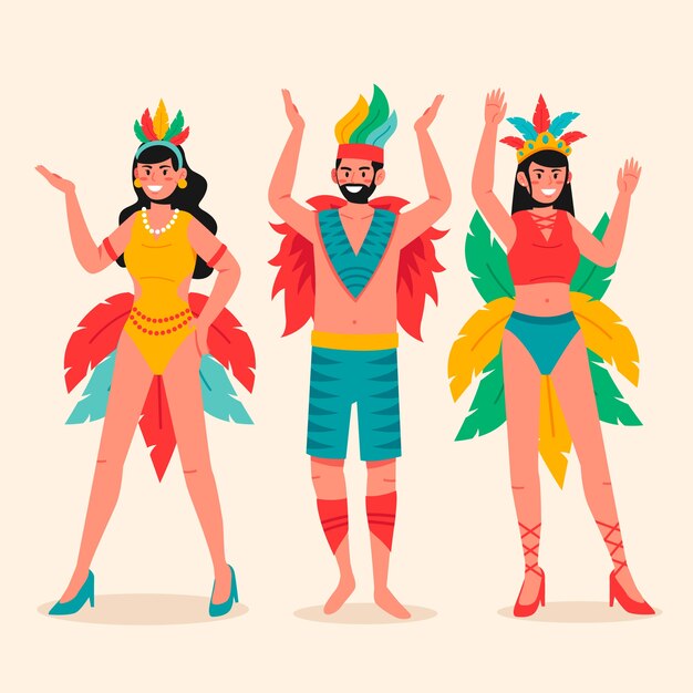 Colección de bailarines de carnaval