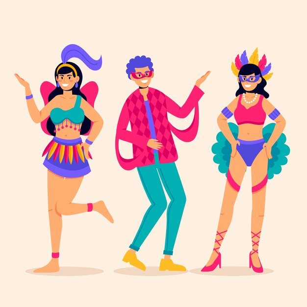 Colección de bailarines de carnaval