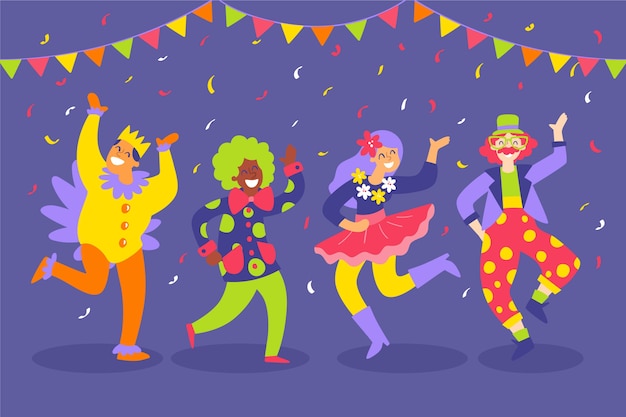 Vector gratuito colección de bailarines de carnaval