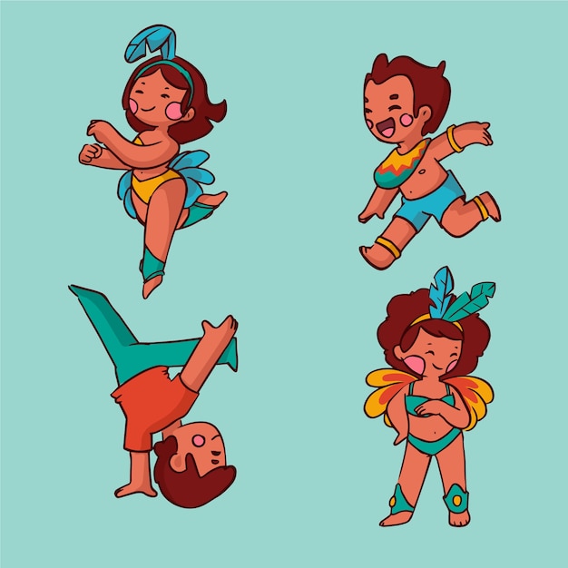 Colección de bailarines de carnaval