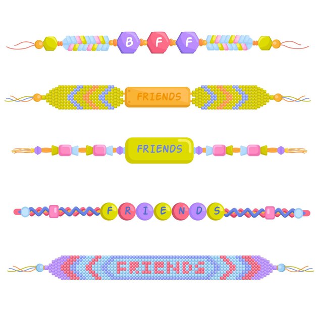 Colección bandas de amistad coloridas