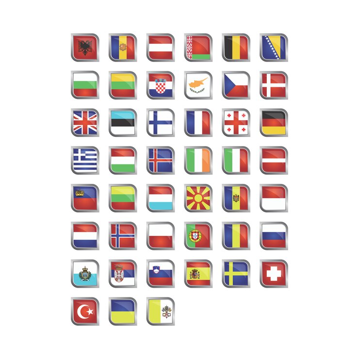 Vector gratuito colección de banderas europeas