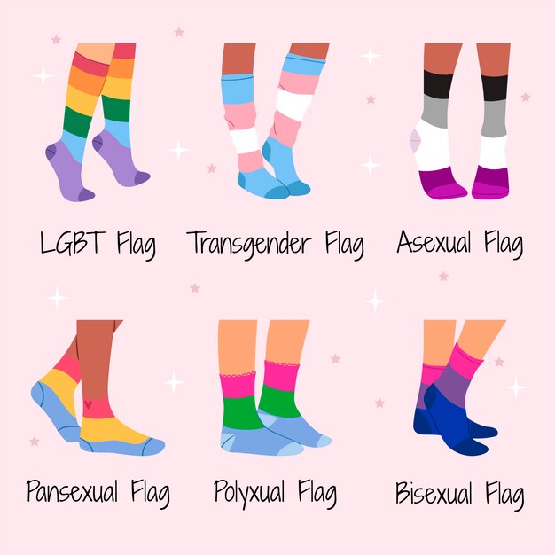 Colección de banderas planas del mes del orgullo lgbt