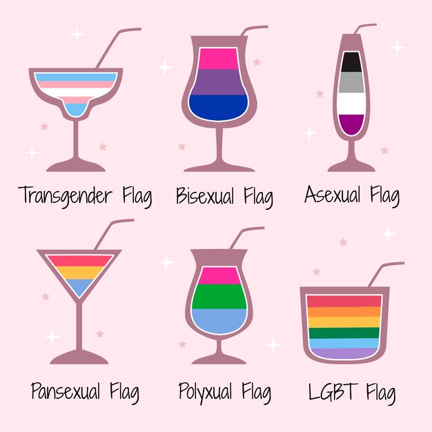 Colección de banderas planas del mes del orgullo lgbt
