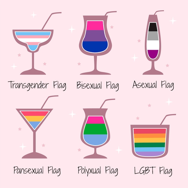 Colección de banderas planas del mes del orgullo lgbt