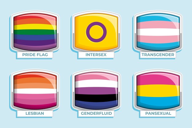 Colección de banderas planas del mes del orgullo lgbt