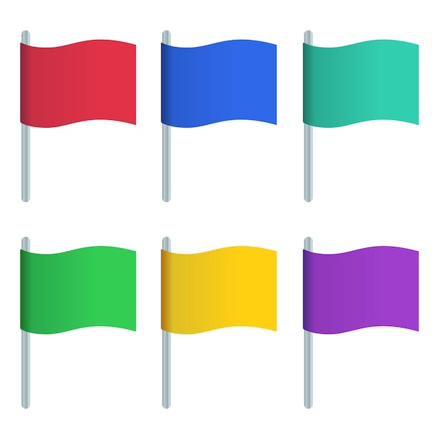 Colección de banderas Wavey de degradado de diferentes colores