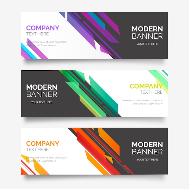 Colección de Banner abstracto con formas modernas