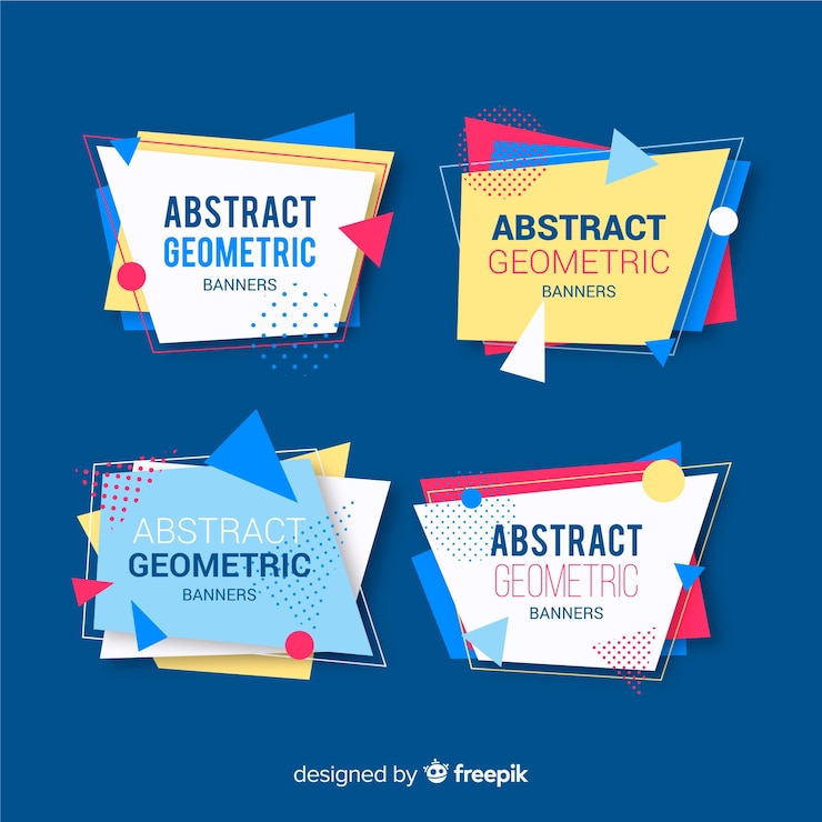 Vector gratuito colección de banner geométrica abstracta