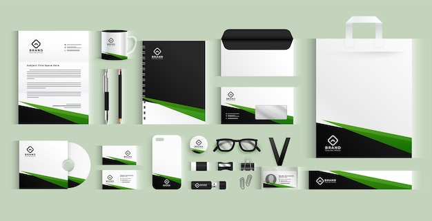 Vector gratuito colección de banner de papelería comercial mostrar profesionalismo.