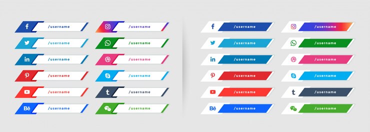 Vector gratuito colección de banner de tercio inferior de redes sociales populares