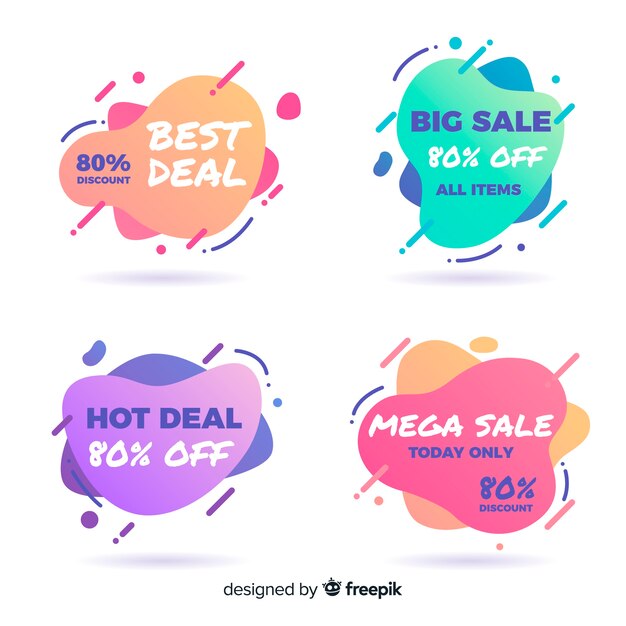Colección de banner de venta abstracta para redes sociales.