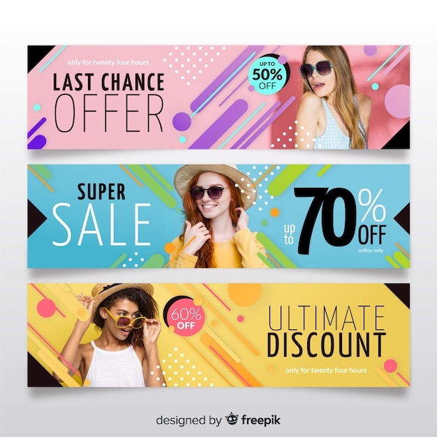 Colección de banner de venta de moda