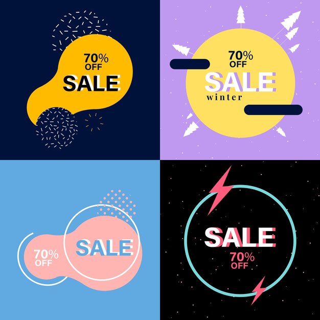 colección de banner de ventas