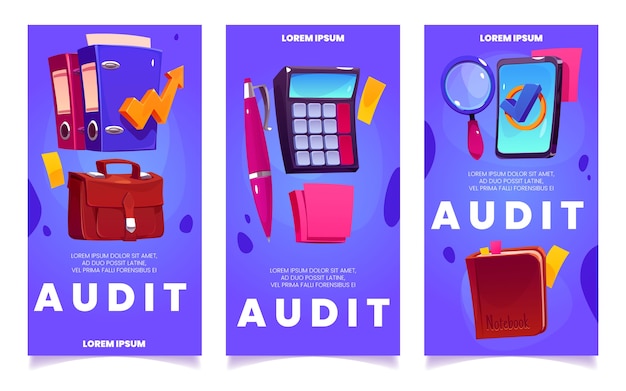 Vector gratuito colección de banners de auditoría realista