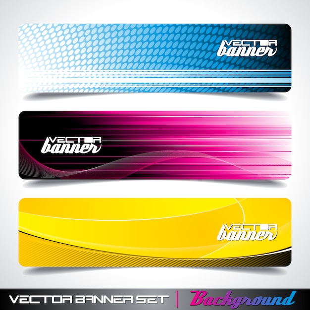 Vector gratuito colección de banners a color