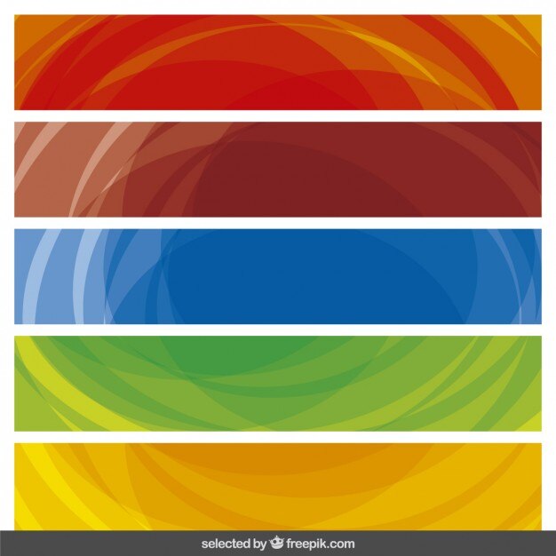 Colección de banners de colores