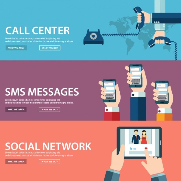 Vector gratuito colección de banners de comunicación