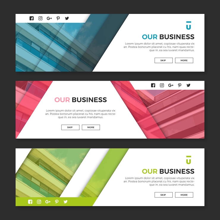 Vector gratuito colección de banners corporativos