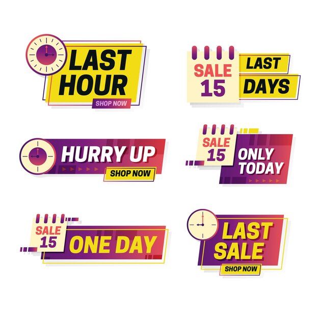 Colección de banners de cuenta regresiva de ventas