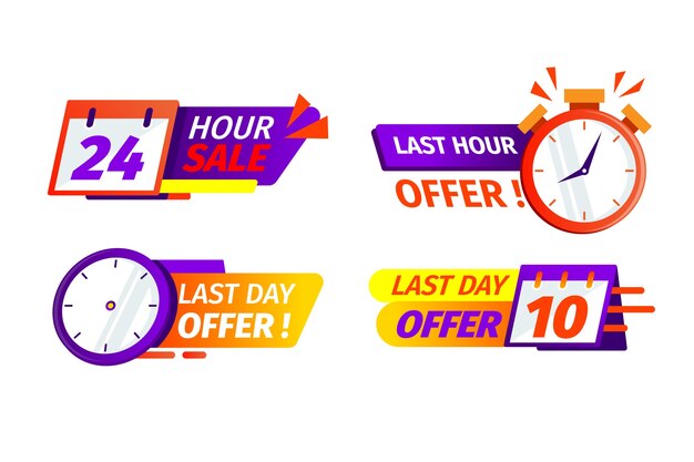 Colección de banners de cuenta regresiva de ventas